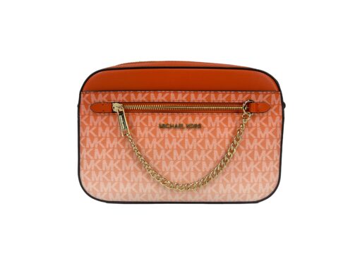 Ellezza East West Ombre Leather Zip Chain Crossbody Bag